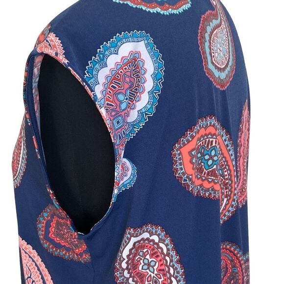 LIZ Claiborne Sleeveless Paisley Print Blouse Size M - Picture 6 of 11